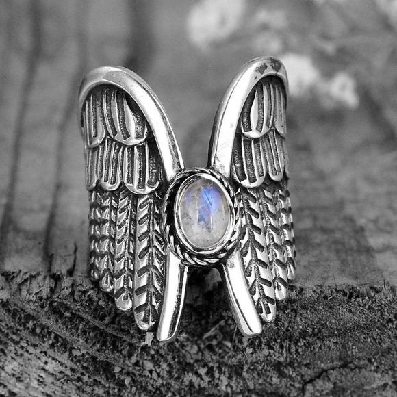 💛 925 Silver Plated New Arrival Angel Wings Rings For Women, MLNN1290 - Picture 2 of 6